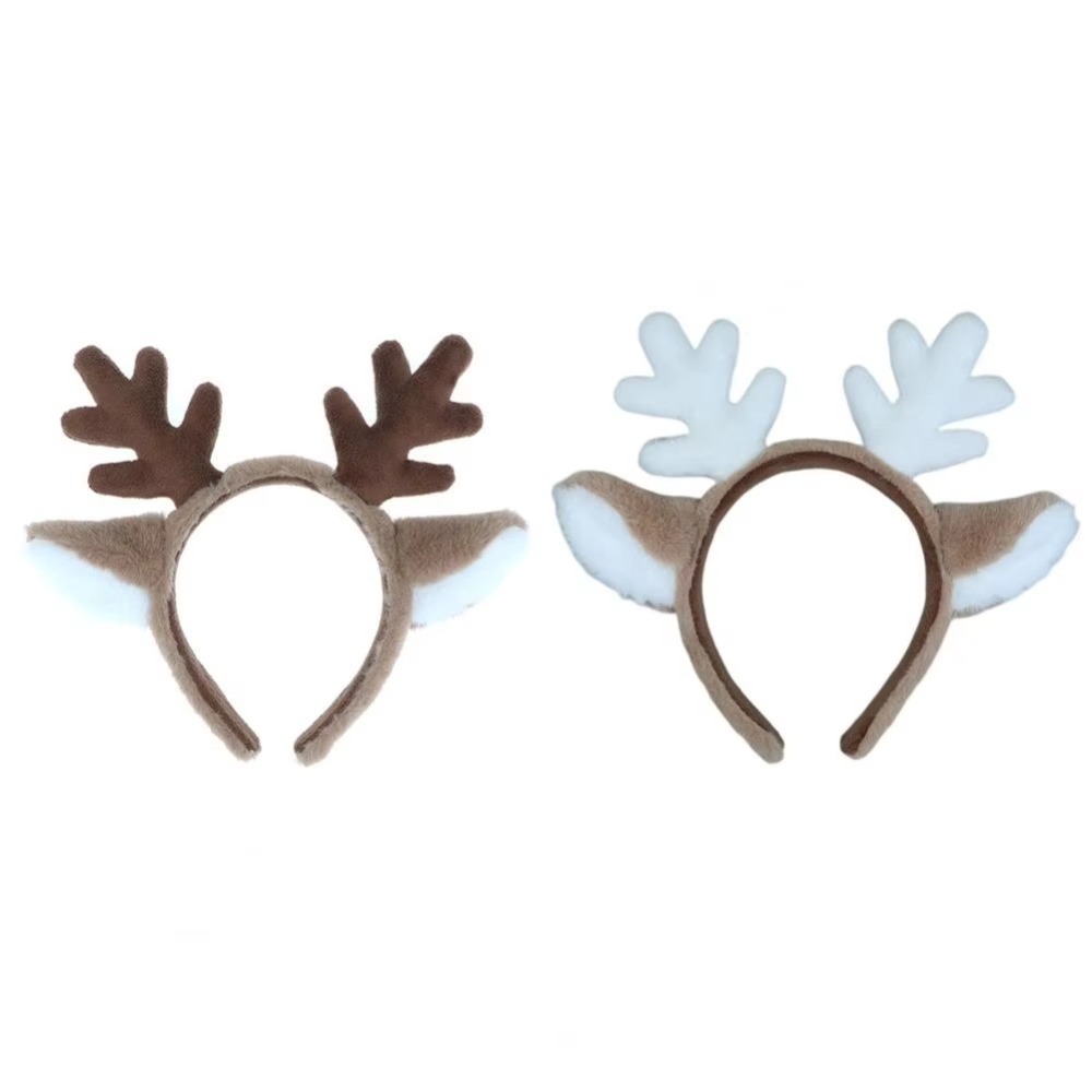 Reindeer Antlers Headband - Weiches Weihnachts-Stirnband, flauschig, Cosplay-Requisite, Hirschohr, Haarband,