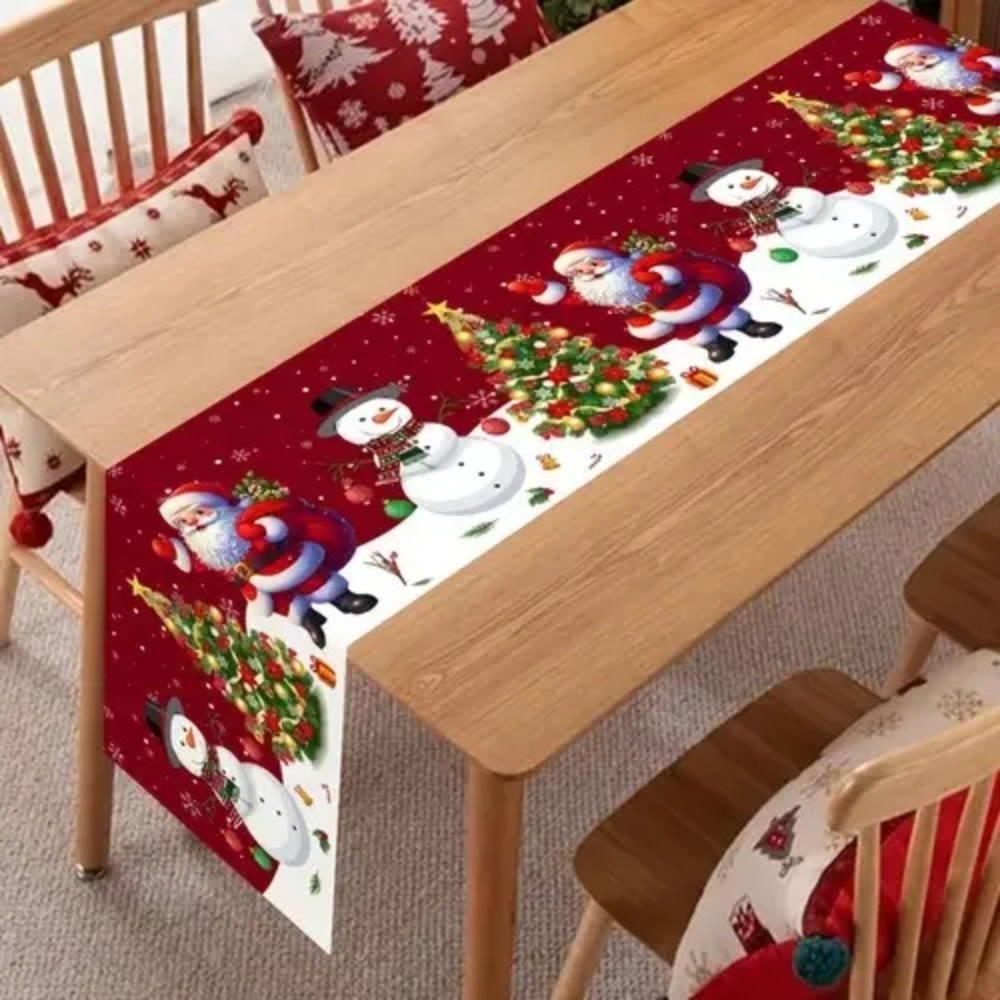 Christmas Table Runner - Weihnachtsmann-Tischläufer, Weihnachtsdekorationen für Zuhause 2026, Weihnachtstischflagge,