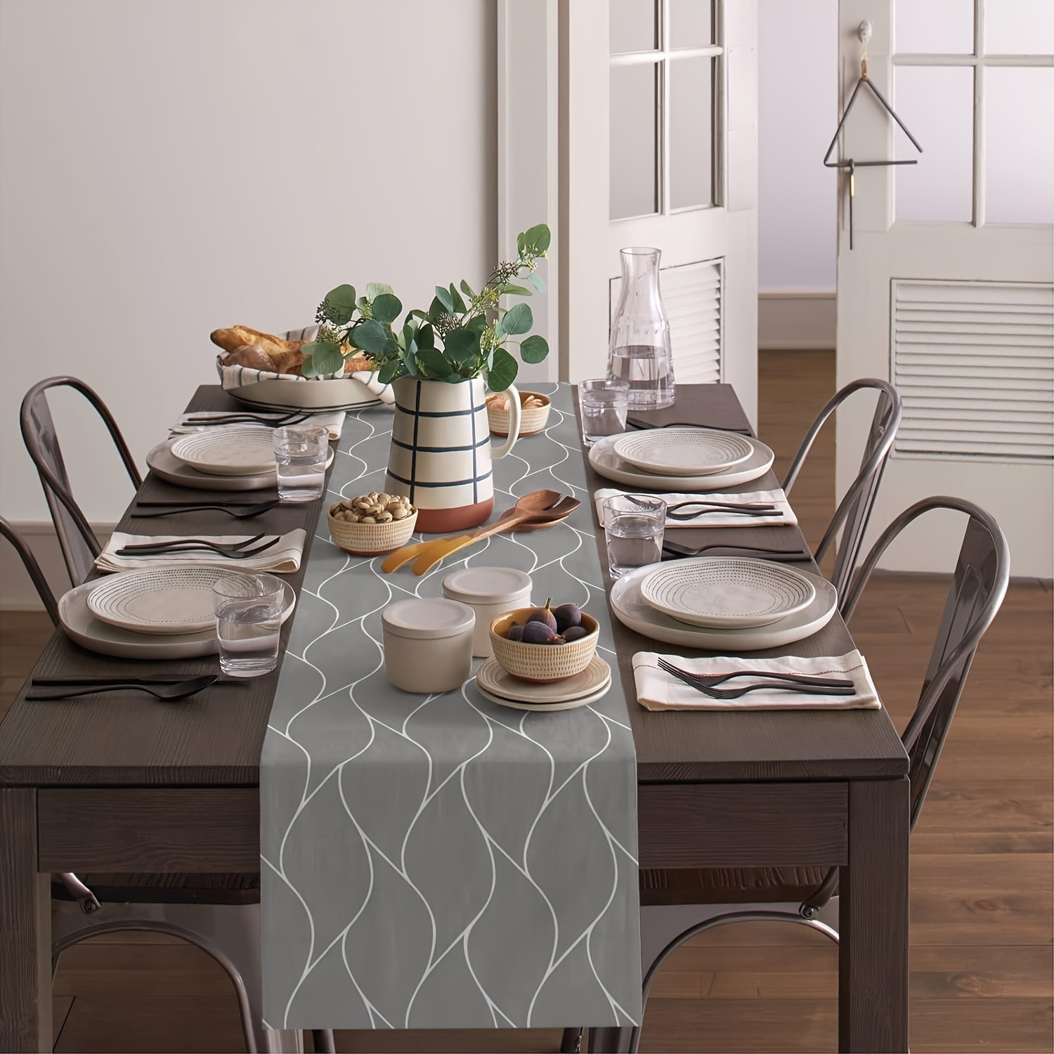 1pc Grau Tisch Läufer Esstisch – Christmas Table Runner Bewertung und Preis