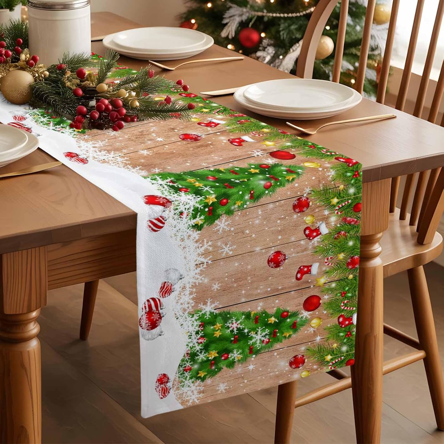Weihnachtsschneeflocken Weihna – Christmas Table Runner Bewertung und Preis