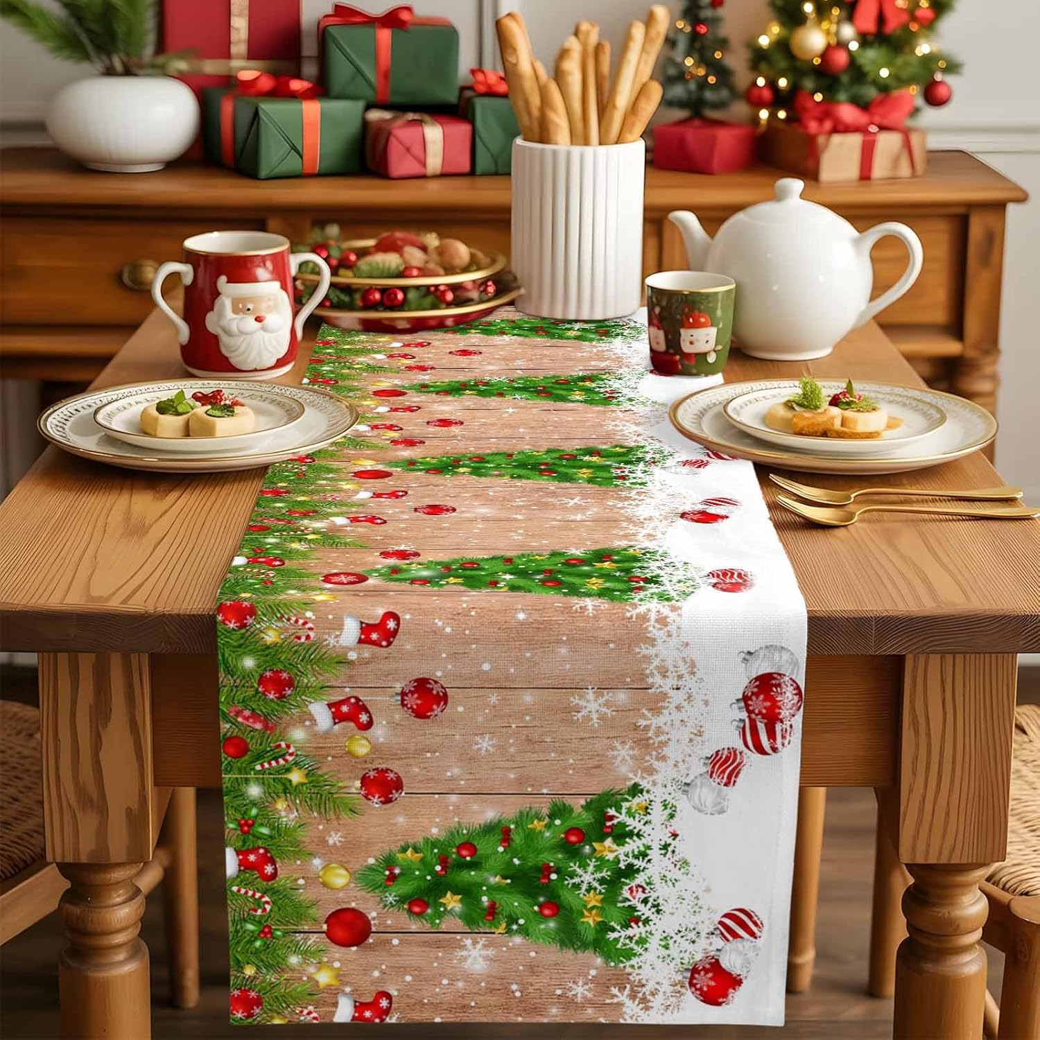 Weihnachtsschneeflocken Weihna – Christmas Table Runner Bewertung und Preis