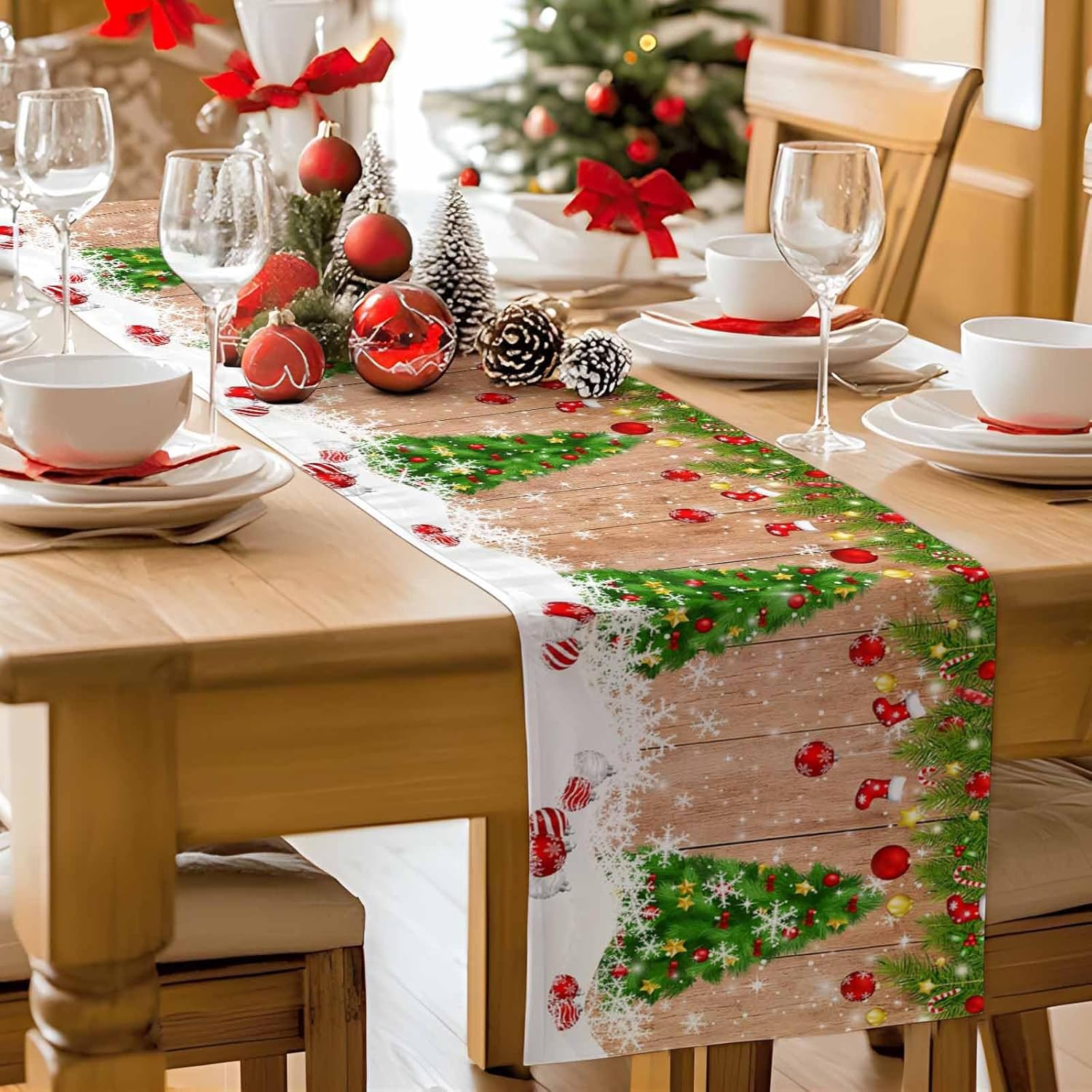 Weihnachtsschneeflocken Weihna – Christmas Table Runner Bewertung und Preis