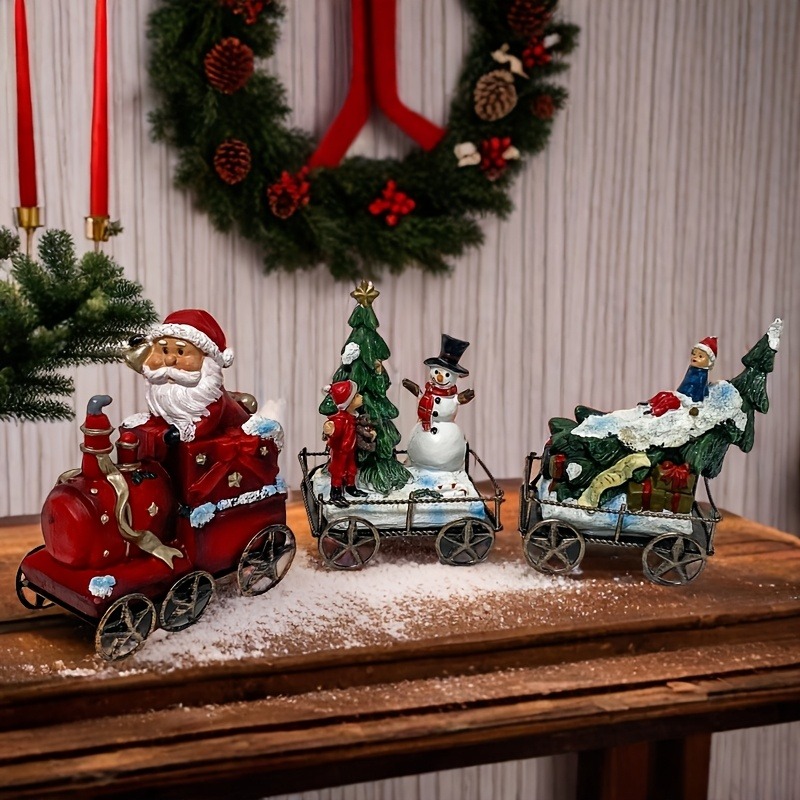 3 stücke Harz Weihnachten Zug  – Nutcracker Figurine Bewertung und Preis