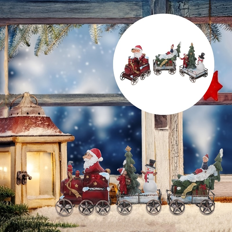 3 stücke Harz Weihnachten Zug  – Nutcracker Figurine Bewertung und Preis