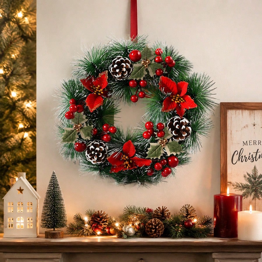 1 Stück Weihnachtskranz für di – Christmas Wreath Fake Bewertung und Preis