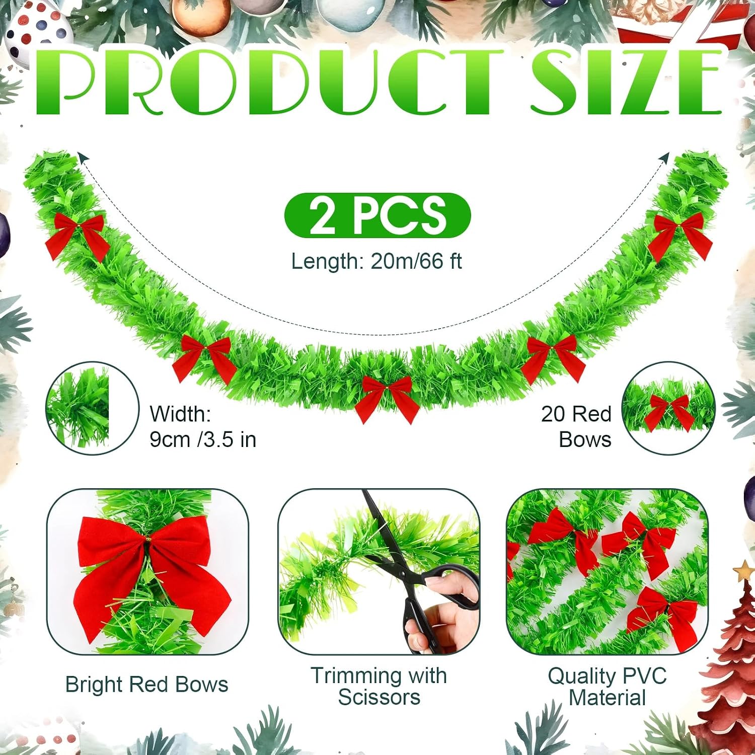 Weihnachtslicht Grüne Lametta- – Tinsel Garland Decoration Bewertung und Preis